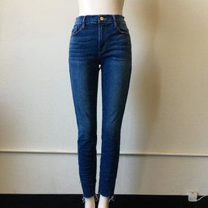 FRAME Le Skinny de Jeanne Raw Stagger-Hem Jeans
